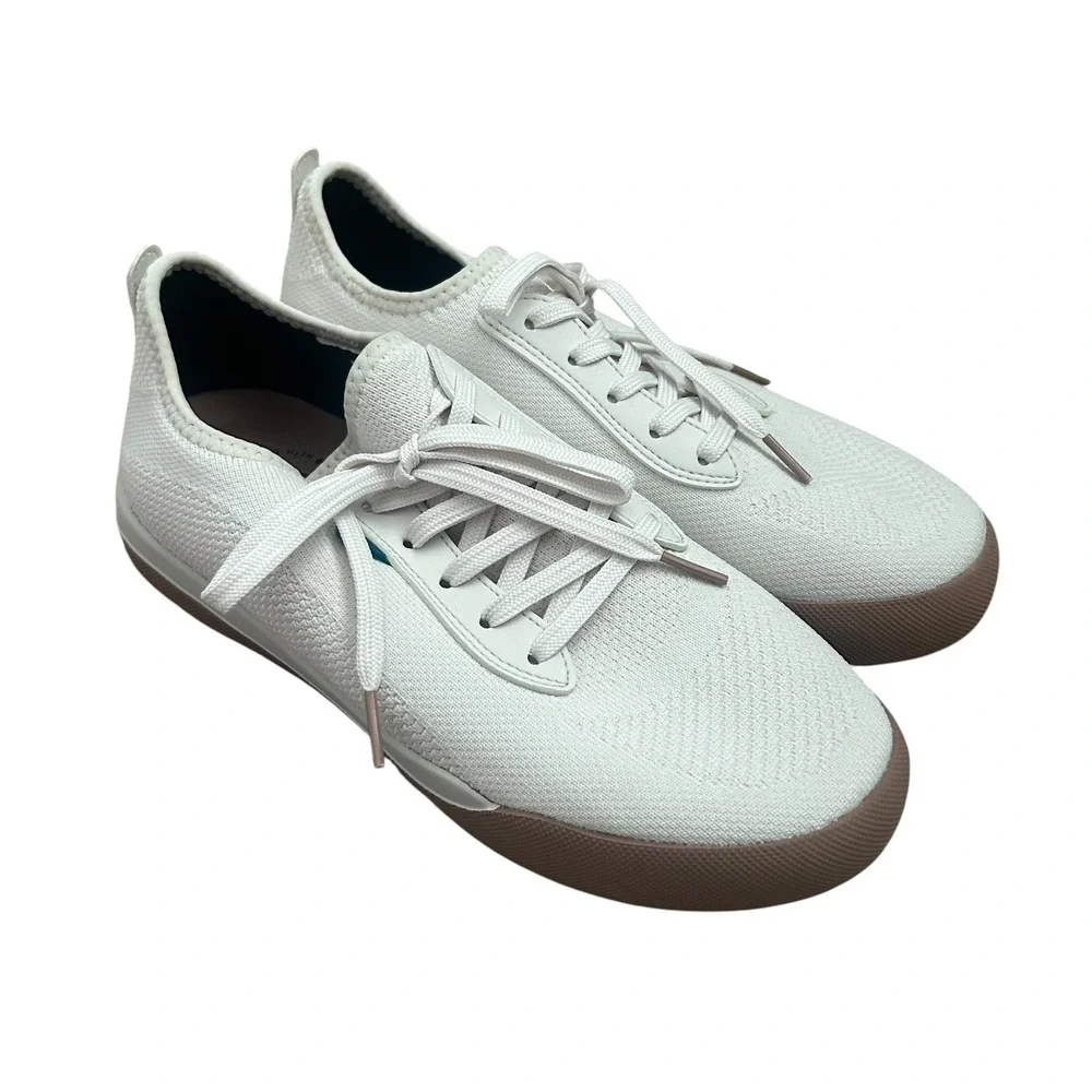 Vessi Weekend Sneaker White Gum Sole Waterproof Knit Shoes Womens 9